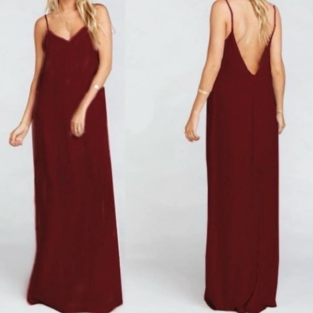 Show Me Your Mumu Julie Maxi Dress Burgundy XS